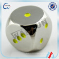 Refined wholesale plating metal colored dice with custom logo